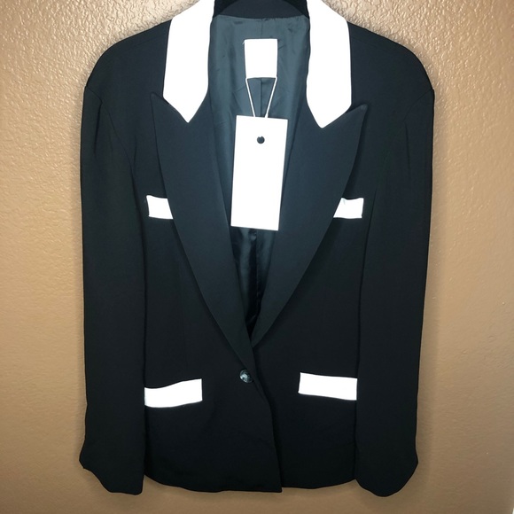 Paris Georgia Basil Jacket Black White Tuxedo - Picture 5 of 7